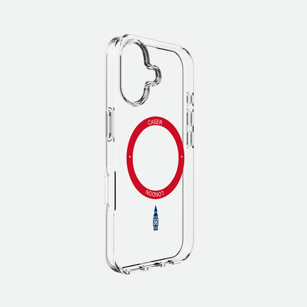 Slim Clear iPhone 16 Pro Case with Red MagSafe Ring - Big Ben | The Iconic Case