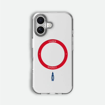 Slim Clear iPhone 16 Pro Case with Red MagSafe Ring - Big Ben | The Iconic Case