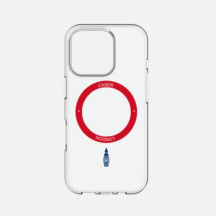 Slim Clear iPhone 16 Pro Case with Red MagSafe Ring - Big Ben | The Iconic Case