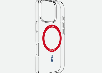Slim Clear iPhone 16 Case with Red MagSafe Ring - Big Ben | The Iconic Case