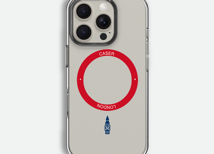 Slim Clear iPhone 16 Case with Red MagSafe Ring - Big Ben | The Iconic Case