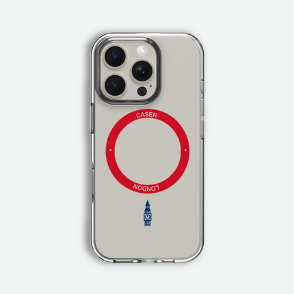 Slim Clear iPhone 16 Case with Red MagSafe Ring - Big Ben | The Iconic Case