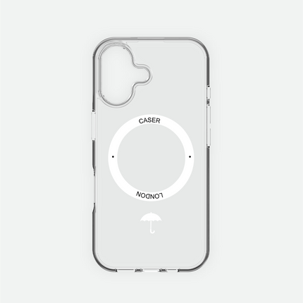 Slim Clear iPhone 16 Pro Max Case with White MagSafe Ring - Umbrella Icon | The Iconic Case