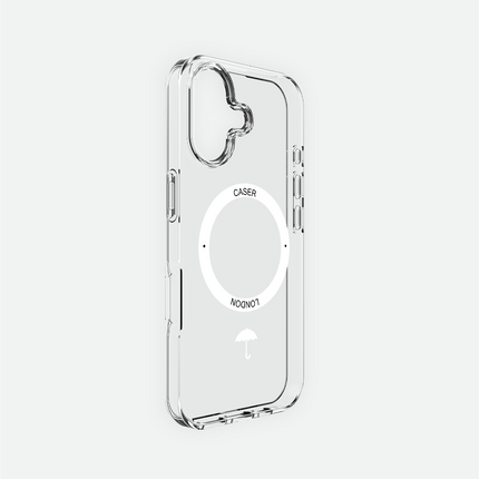 Slim Clear iPhone 16 Pro Max Case with White MagSafe Ring - Umbrella Icon | The Iconic Case