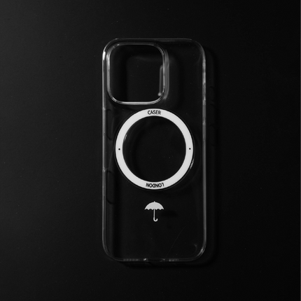 Slim Clear iPhone 16 Pro Case with White MagSafe Ring - Umbrella Icon | The Iconic Slim