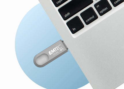 EMTEC 64GB Dual USB-A 3.2 / USB-C D280 Flash Drive