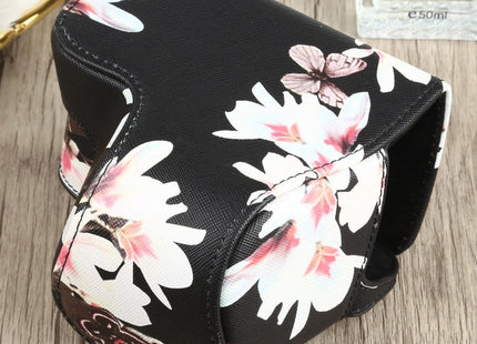 Flower Pattern PU Leather Camera Case for Sony A6000 / A6300 / A6400 / Nex 6