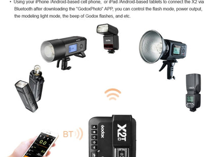 Godox X2T-C E-TTL II Bluetooth Wireless Flash Trigger for Canon, X2T-C for Canon