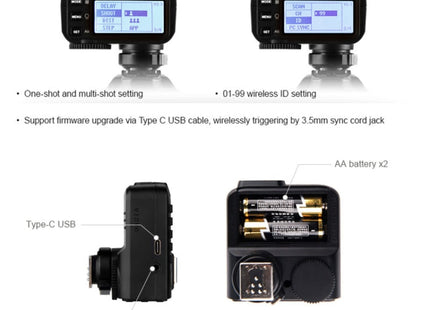Godox X2T-C E-TTL II Bluetooth Wireless Flash Trigger for Canon, X2T-C for Canon