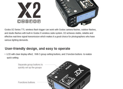 Godox X2T-P E-TTL II Bluetooth Wireless Flash Trigger for Pentax, X2T-P for Pentax