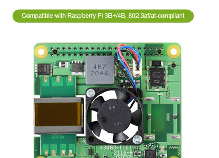Waveshare Raspberry Pi PoE+ HAT Ethernet Expansion Board for Raspberry Pi 3B+/4B