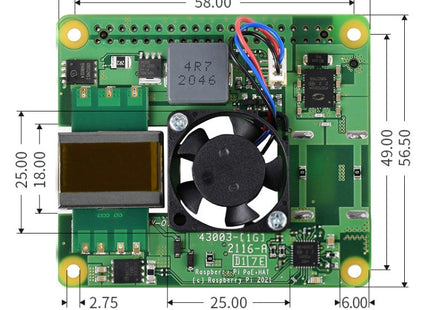 Waveshare Raspberry Pi PoE+ HAT Ethernet Expansion Board for Raspberry Pi 3B+/4B
