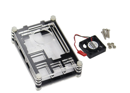 9 Layers Acrylic Box Shell Case with Cooling Fan for Raspberry pi 3