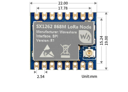 Waveshare Core1262-868M Anti-Interference SX1262 LoRa Module, EU868 Band