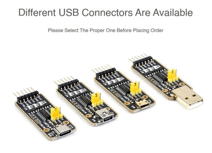 Waveshare Type-C / USB-C to UART High Band Rate Transmission Module Connectors, USB-C