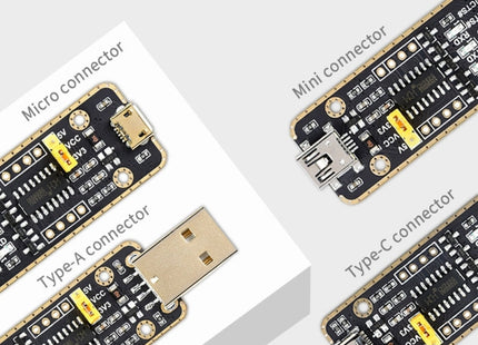 Waveshare Type-C / USB-C to UART High Band Rate Transmission Module Connectors, USB-C