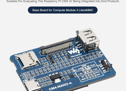Waveshare Nano Base Board A for Raspberry Pi CM4, Nano Base Board A
