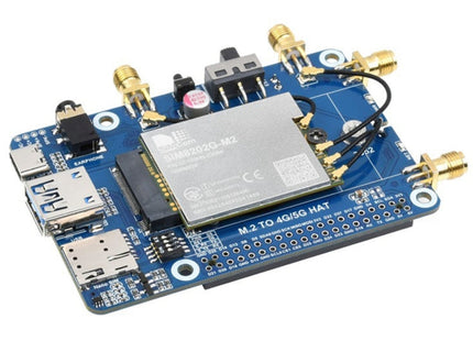 Waveshare SIM8202G-M2 5G HAT B Multi Band Snapdragon X55 Module Board for Raspberry Pi, SIM8202G-M2 5G HAT B