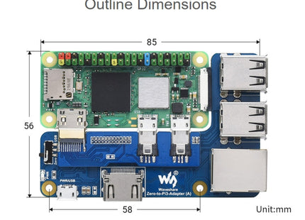 Waveshare Raspberry Pi Zero To 3B Adapter for Raspberry Pi 3 Model B/B+, Pi Zero To 3B