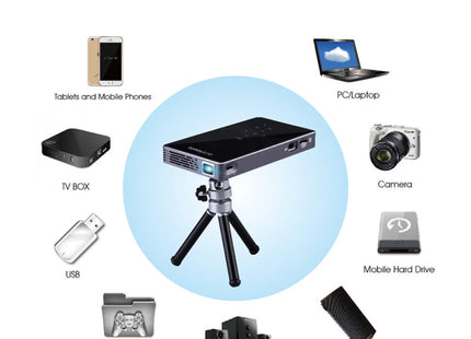 P8I 854x480 100LM Mini Portable Multimedia DLP Projector