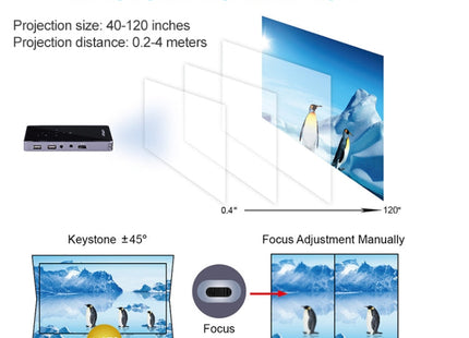 P8I 854x480 100LM Mini Portable Multimedia DLP Projector