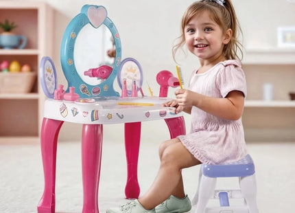 Dolu Unicorn Vanity Table & Stool - Pink