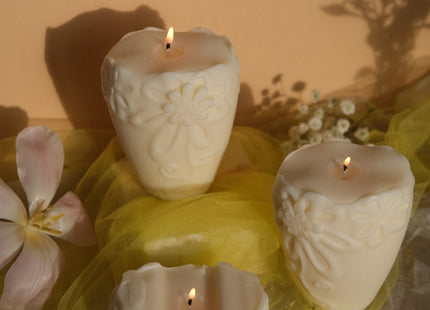 Flower Pillar Candle Duo