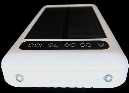12000mAh Power Bank with Solar Panel Micro USB, iPhone, Type-C, and USB With LED