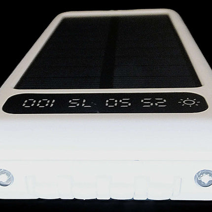 12000mAh Power Bank with Solar Panel Micro USB, iPhone, Type-C, and USB With LED