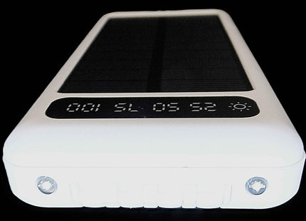 12000mAh Power Bank with Solar Panel Micro USB, iPhone, Type-C, and USB With LED
