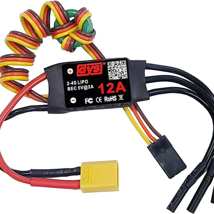 DYS 12A 2-4S Brushless ESC With 5V/1.5A BEC For RC fixed-wing Aircraft