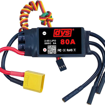 DYS 80A 2-6S Brushless ESC With 5V/6A BEC For RC fixed-wing Aircraft