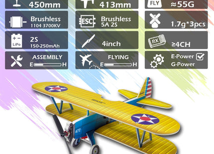 Dancing Wings E25 450mm PT-17 R/C Aircraft Kit