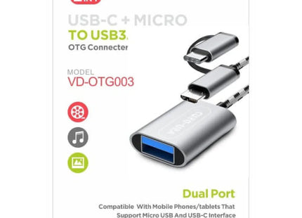 Dual Port OTG USB-C & Micro-USB Adapter – VD-OTG003