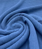 Plain Denim Blue Ocean Crepe Stretch Fabric Non Stretch - 1 Metre