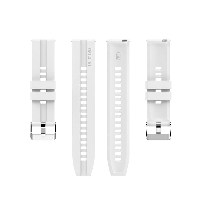 For Huawei Watch GT 2 42mm Silicone Replacement Wrist Strap Watchband, with Silver Buckle