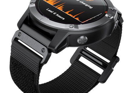 Hook And Loop Fastener Nylon Watchband, For Garmin Fenix 7X