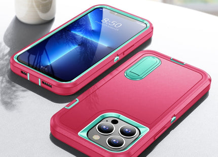3 in 1 Rugged Holder Phone Case, For iPhone 13 Pro Max, For iPhone 12 / 12 Pro