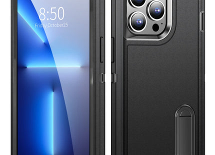 3 in 1 Rugged Holder Phone Case, For iPhone 13 Pro Max, For iPhone 12 / 12 Pro