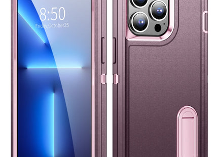 3 in 1 Rugged Holder Phone Case, For iPhone 13 Pro Max, For iPhone 12 / 12 Pro