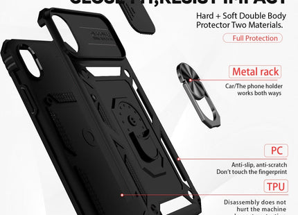 Sliding Camshield Holder Phone Case, For iPhone XR, For iPhone XS / X, For iPhone XS Max