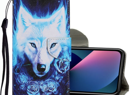 Coloured Drawing Pattern Leather Phone Case, For iPhone 13 mini