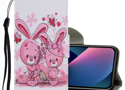 Coloured Drawing Pattern Leather Phone Case, For iPhone 13 mini