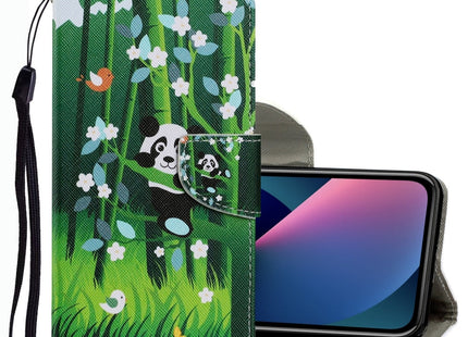 Coloured Drawing Pattern Leather Phone Case, For iPhone 13 mini
