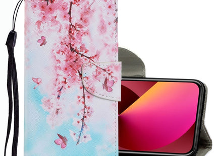 Coloured Drawing Pattern Leather Phone Case, For iPhone 13