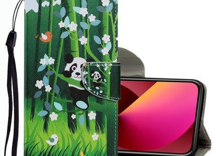 Coloured Drawing Pattern Leather Phone Case, For iPhone 13
