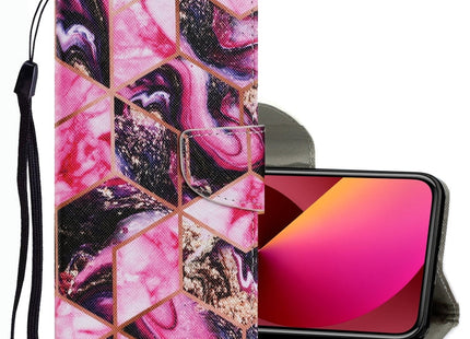 Coloured Drawing Pattern Leather Phone Case, For iPhone 13