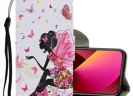Coloured Drawing Pattern Leather Phone Case, For iPhone 13