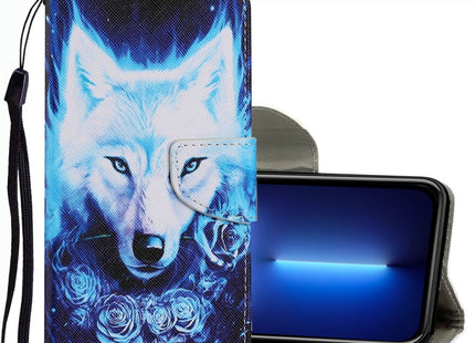 Coloured Drawing Pattern Leather Phone Case, For iPhone 13 Pro Max