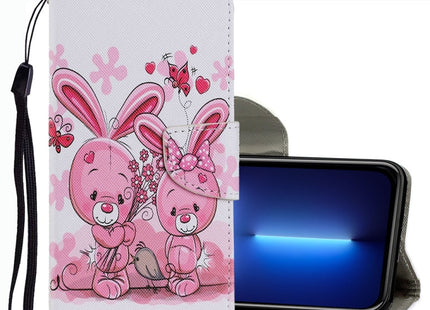 Coloured Drawing Pattern Leather Phone Case, For iPhone 13 Pro Max